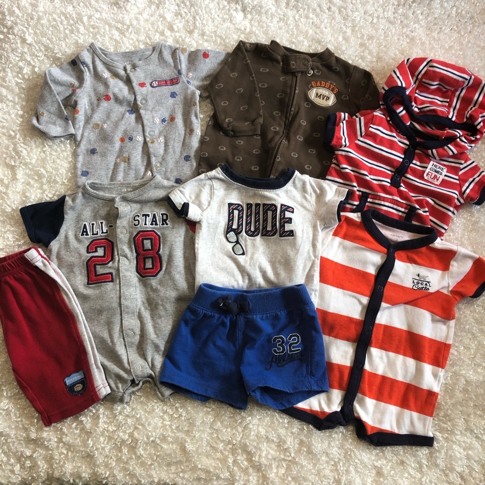 3month 8 pc bundle boys sports themed bundle
